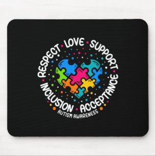 Tapis De Souris Autisme Femmes Hommes Respect Amour Soutien Autism