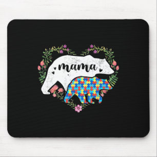 Tapis De Souris Autisme maman ours maman amour soutien enfant auti