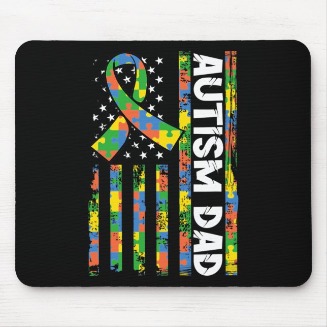 Tapis De Souris Autisme Papa Handicap Mois Handicap (Devant)