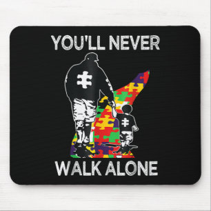 Tapis De Souris Autisme Papa Soutien Seul Puzzle Vous Ne Marcherez