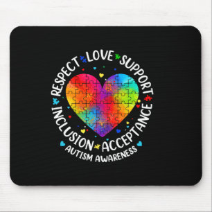 Tapis De Souris Autisme Respect Amour Inclusion Acceptation Sensib