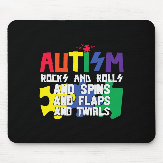 Tapis De Souris Autisme Rocks Rouleaux Flaps Et Twils (Devant)