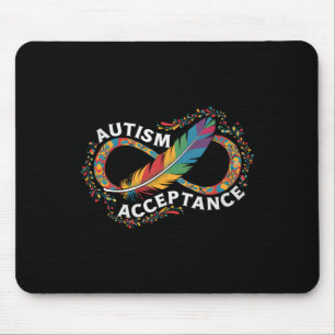Tapis De Souris Autisme Rouge Au Lieu Du Symbole De L'Infini Accep