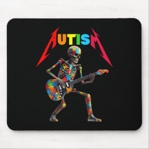 Tapis De Souris Autisme Skeleton Guitare Rock Musique Lover Autism