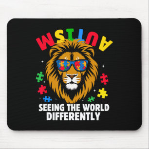Tapis De Souris Autisme Voir Le Monde Différemment Lion de la sens
