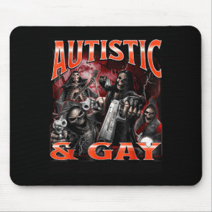 Tapis De Souris Autiste et gay drôle dur squelette mème contrefaço