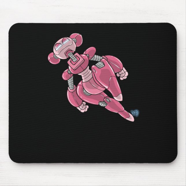 Tapis De Souris Autocollant Fille Anime Robot Rose  (Devant)