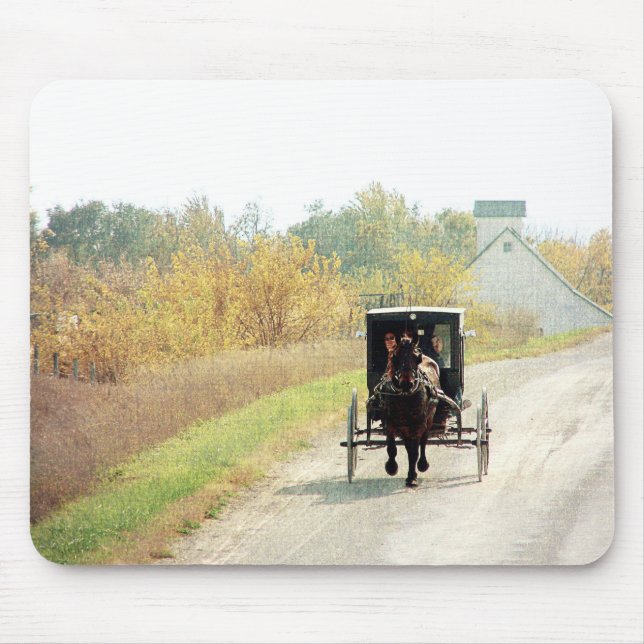 Tapis De Souris Automne Amish Horse et Buggy (Devant)