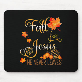 Tapis De Souris Automne Automne Jésus Il Jamais Feuille Automne Ch