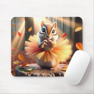 Tapis De Souris Automne Chipmunk Porter un Tutu