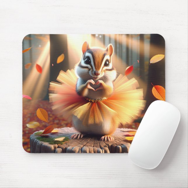 Tapis De Souris Automne Chipmunk Porter un Tutu (Avec souris)