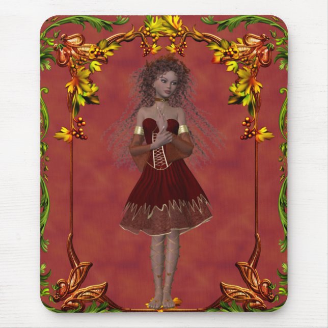 Tapis De Souris Automne Fée Design 2 - Imaginaire Mousepad (Devant)