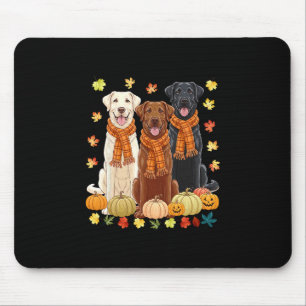 Tapis De Souris Automne Pumpkin Labrador Retriever Action de grâce