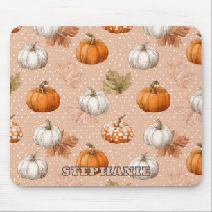 Tapis De Souris Automne Rustic Harvest - Citrouille et Feuille