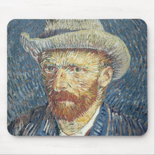 Tapis De Souris Autoportrait de Vincent van Gogh avec le chapeau