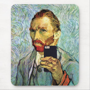 Tapis De Souris Autoportrait de Vincent Van Gogh avec selfie au té