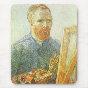 Tapis De Souris Autoportrait devant Easel, Vincent van Gogh