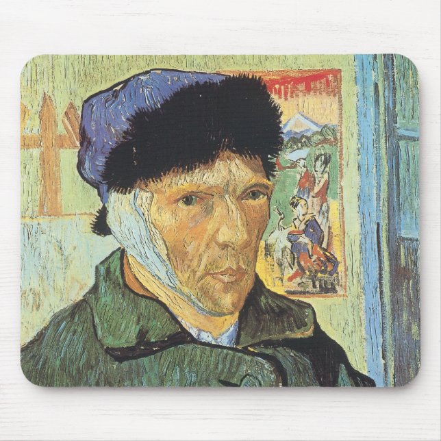 Tapis De Souris Autoportrait, oreille bandée par Vincent van Gogh (Devant)