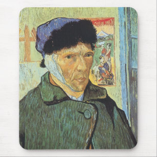 Tapis De Souris Autoportrait, oreille bandée par Vincent van Gogh