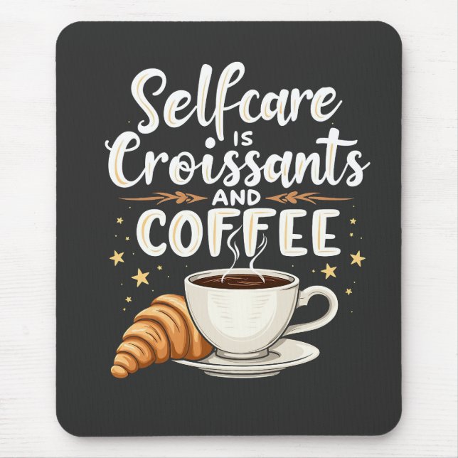 Tapis De Souris Autosoins est Croissant et Café Café Patesry (Devant)