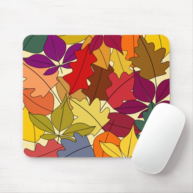 Tapis De Souris Autres feuilles d'automne (Avec souris)