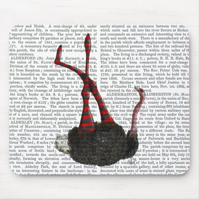 Tapis De Souris Autruche avec pattes rayées (Devant)