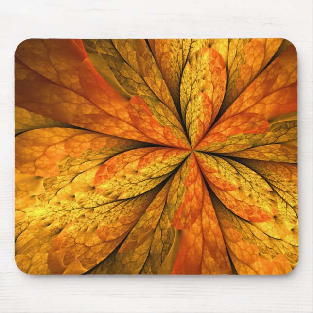 Tapis De Souris Autumn Feeling, Modern Abstract Fractal Flower (Devant)