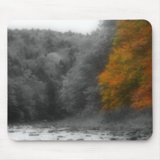 Tapis De Souris Autumn Trees Nature Black White Mousepad (Devant)