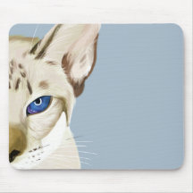 Tapis de souris aux yeux bleus de chat
