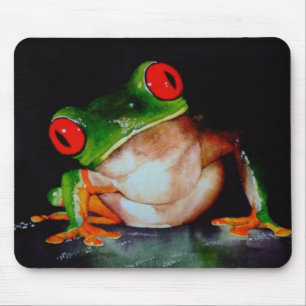 Tapis de souris aux yeux rouges de grenouille