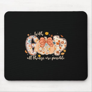 Tapis De Souris Avec Dieu Toutes Choses Sont Possibles Citrouille 
