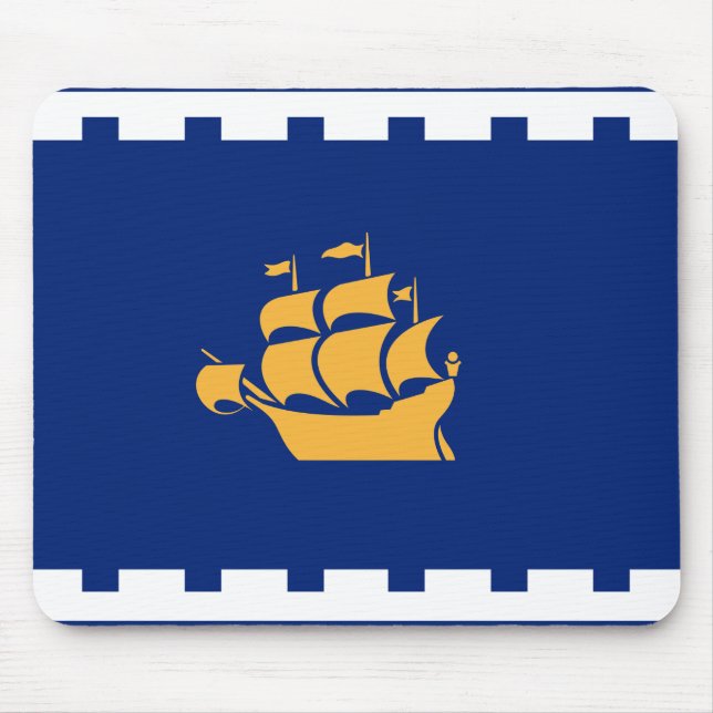 Tapis de souris avec drapeau de la ville de Québec (Devant)