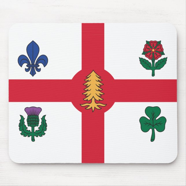 Tapis de souris avec drapeau de Montréal, Canada (Devant)