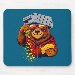 Tapis De Souris Avec Funny Bear Râpe Fromage Chapeau Ours