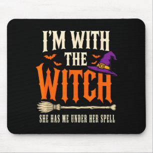 Tapis De Souris Avec la sorcière drôle couple Halloween sorcière