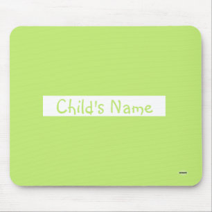 Tapis de souris avec le nom de l'enfant vert citro