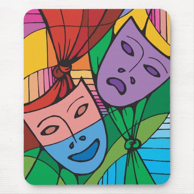 Tapis de souris avec les masques de théâtre (Devant)