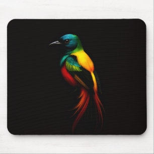 Tapis de souris avec oiseau tropical arc-en-ciel