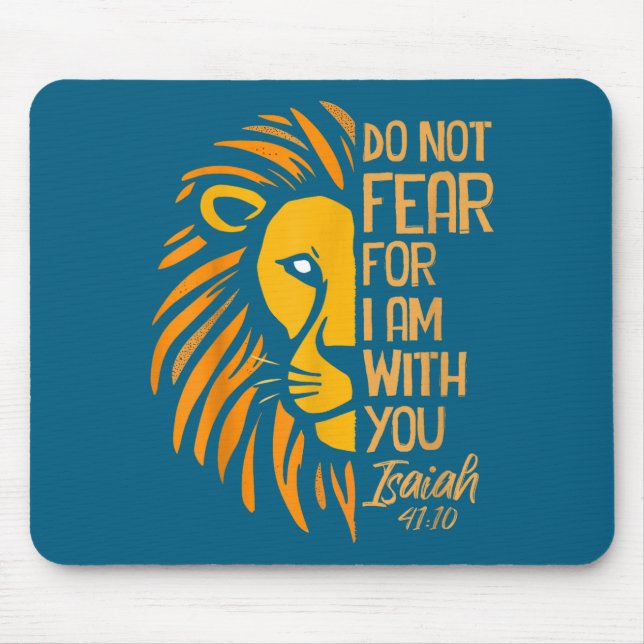 Tapis De Souris Avec Pas De Peur Suis Lion Chrétien (Devant)