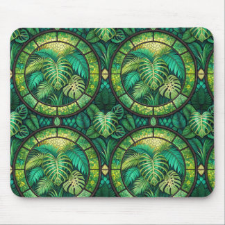 Tapis de souris avec un motif de feuille tropicale