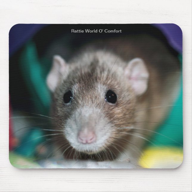 Tapis de souris avec un rat de fantaisie d'abruti (Devant)
