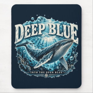 Tapis De Souris Aventure de baleine BLEU PROFOND Océan