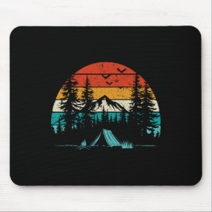 Tapis De Souris Aventure de camping rétro Wanderlust Nature Extéri