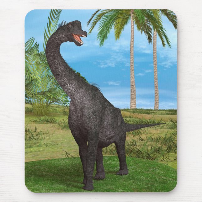 Tapis De Souris Aventure de dinosaure à long cou dans la jungle (Devant)