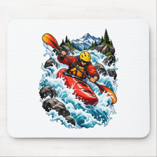 Tapis De Souris Aventure de kayak de rivière pour les pagayeurs