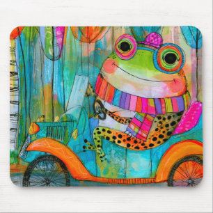 Tapis De Souris Aventure joyeuse au bord de la route de la Grenoui