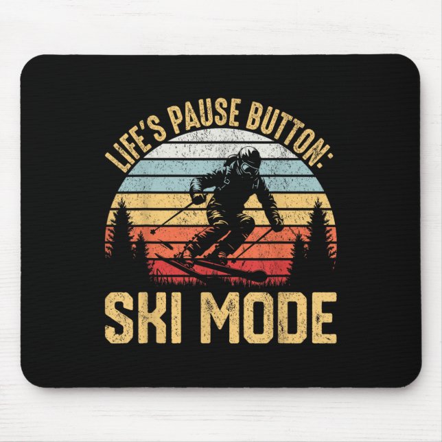 Tapis De Souris Aventure Ski Rétro Amateurs de ski (Devant)