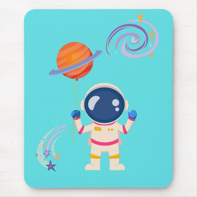 Tapis De Souris Aventures de dessins animés Spaceman. (Devant)