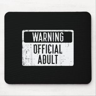 Tapis De Souris Avertissement 18e anniversaire Adulte 18 ans Femme