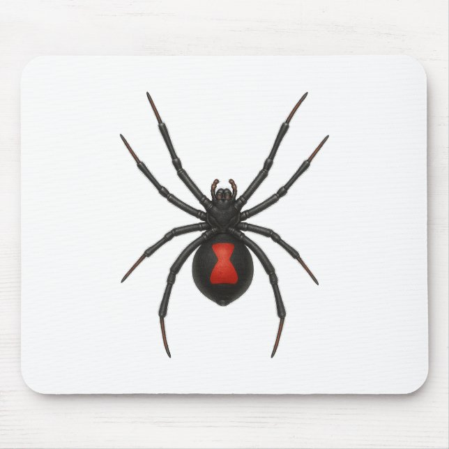 Tapis De Souris Avertissement de la veuve : Spider de veuve noire (Devant)